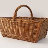 Rectangular rattan basket