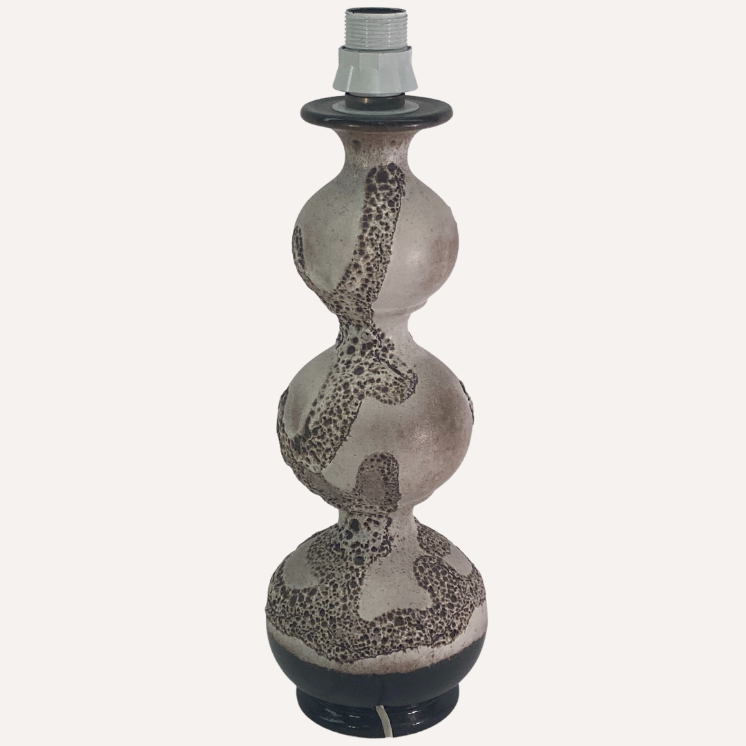Free form bubbly wavy ceramic table lamp by Kaiser Leuchten, Germany 1960s
