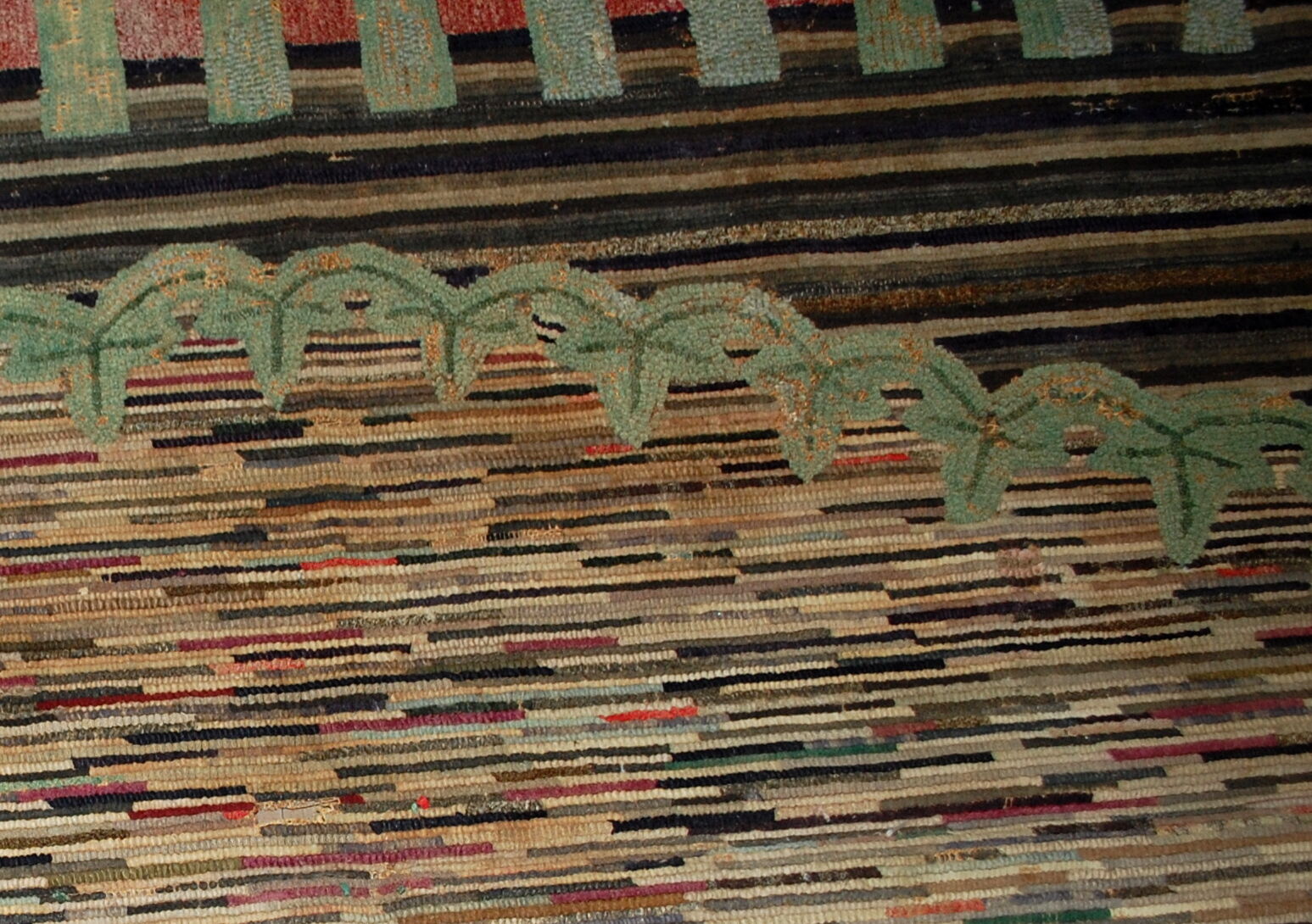 Carpet former American hooke made hand 149x231cm 1880 s