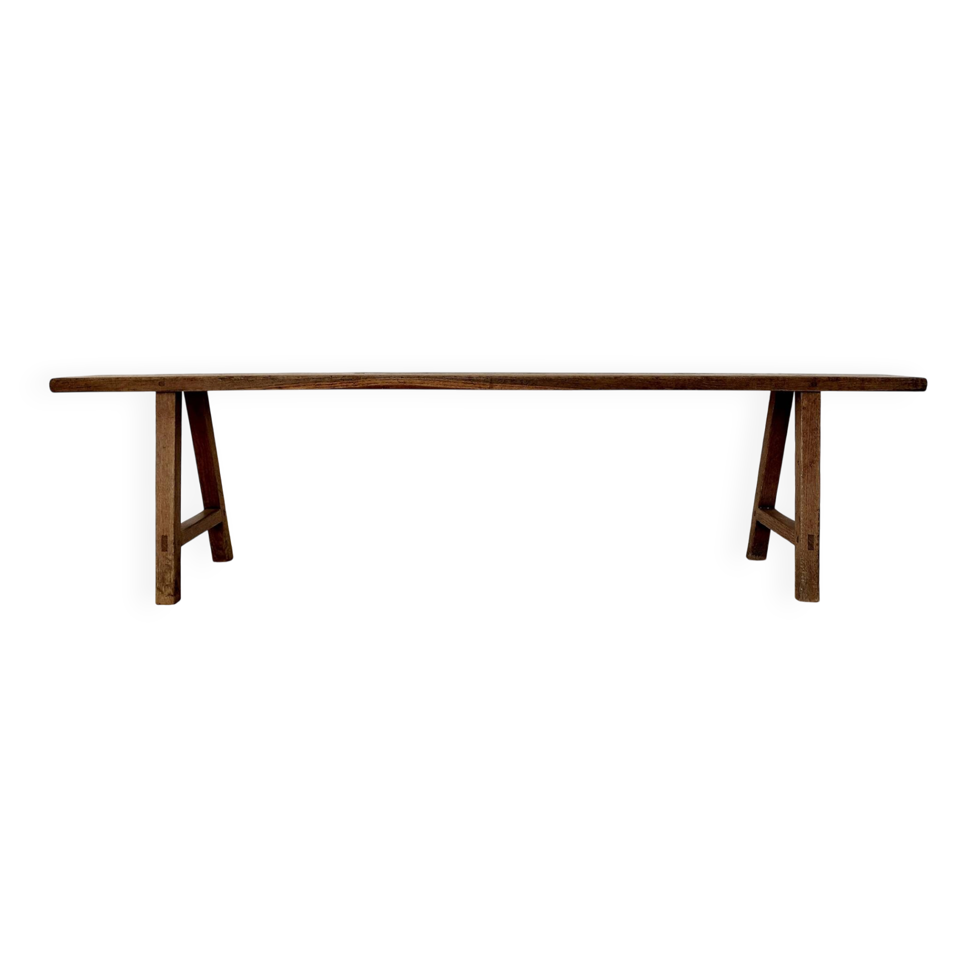 Large raw workshop bench with dowels - wabi-sabi spirit 175 cm