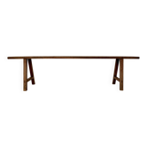 Large raw workshop bench with dowels - wabi-sabi spirit 175 cm
