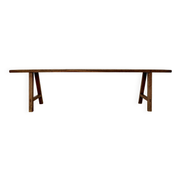 Large raw workshop bench with dowels - wabi-sabi spirit 175 cm