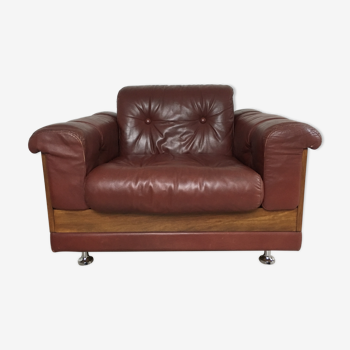 Leather armchair design, 60s