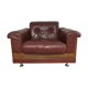 Leather armchair design, 60s