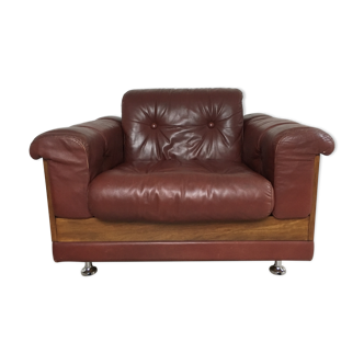 Fauteuil cuir design, années 60