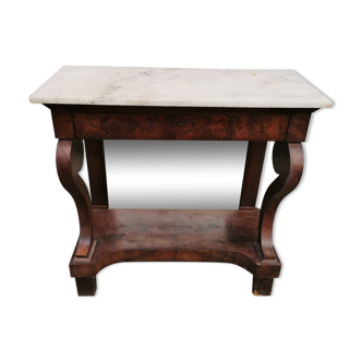 Console in walnut and marble, early 19th century