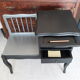 Black and grey solid wooden bench