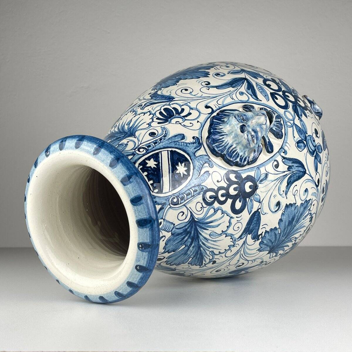 Large Blue Ceramic Vase by Ima for Montelupo Florentino, Italy, 1980s
