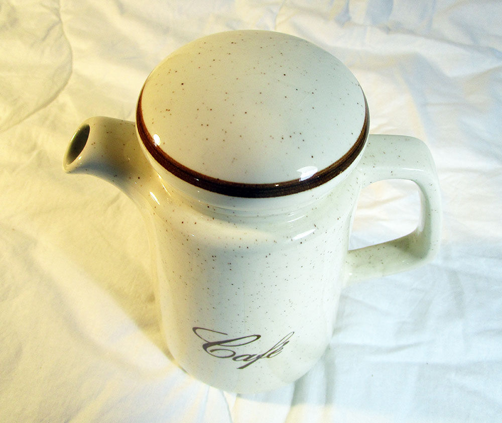 Cream ceramic coffee maker