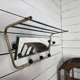 Vintage coat rack with pivoting mirror from the 60s