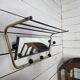 Vintage coat rack with pivoting mirror from the 60s