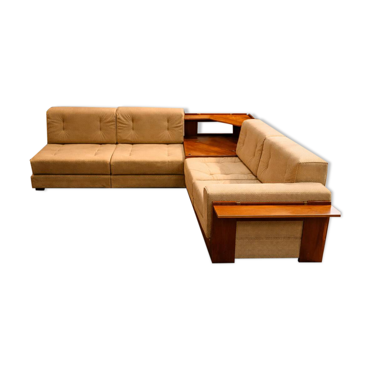 Modular mid-century corner sofa by Dřevotvar, Czechoslovakia, 1960s–1970s
