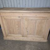19th-century buffet in solid fir with a chevron top (shallow)