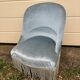 Sky blue velvet toad armchair