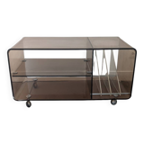 Vintage 70s smoked plexiglass coffee table