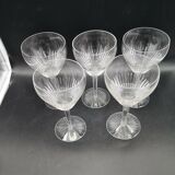 Series of 6 Saint Louis crystal water glasses coli model size 422