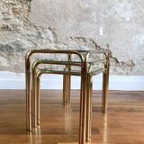 Set of 3 glass nesting tables