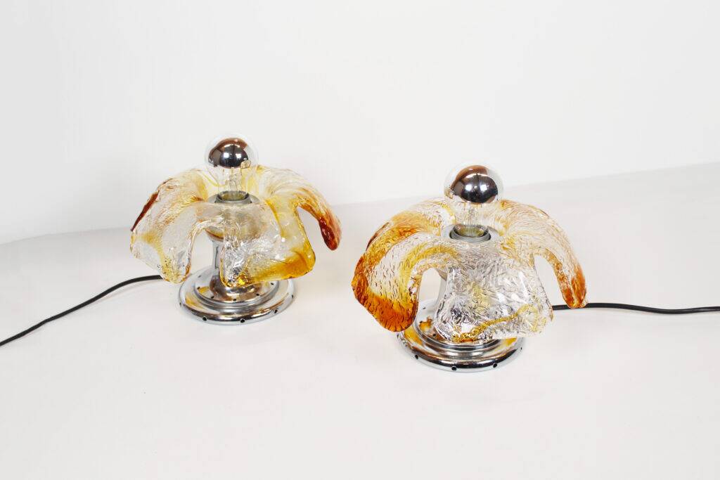 Pair of Murano glass table lamps by La Murrina, Italy 1970s