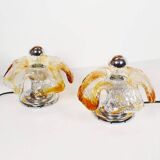 Pair of Murano glass table lamps by La Murrina, Italy 1970s
