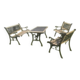 Cast iron and wood garden furniture