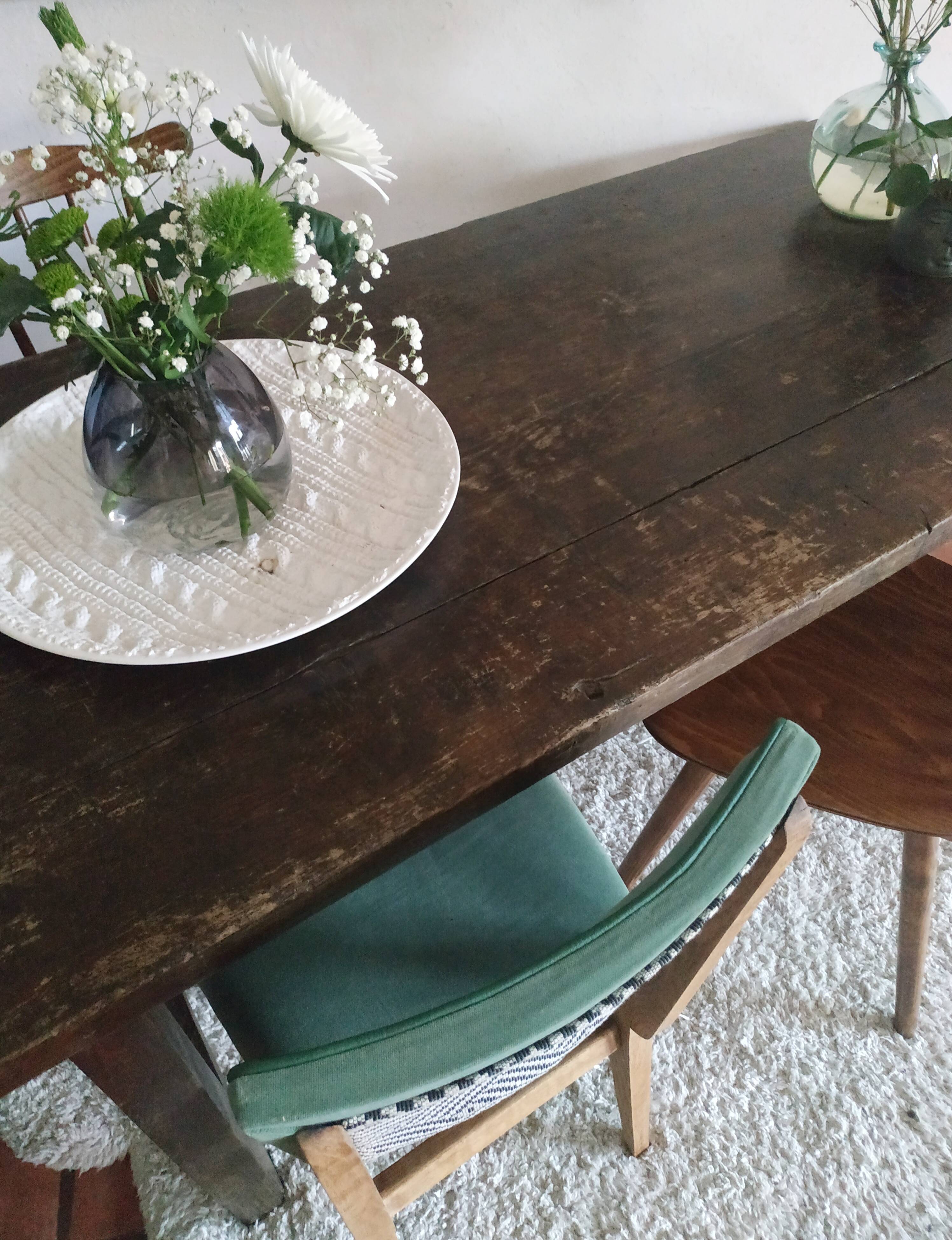 Old solid wood farm table