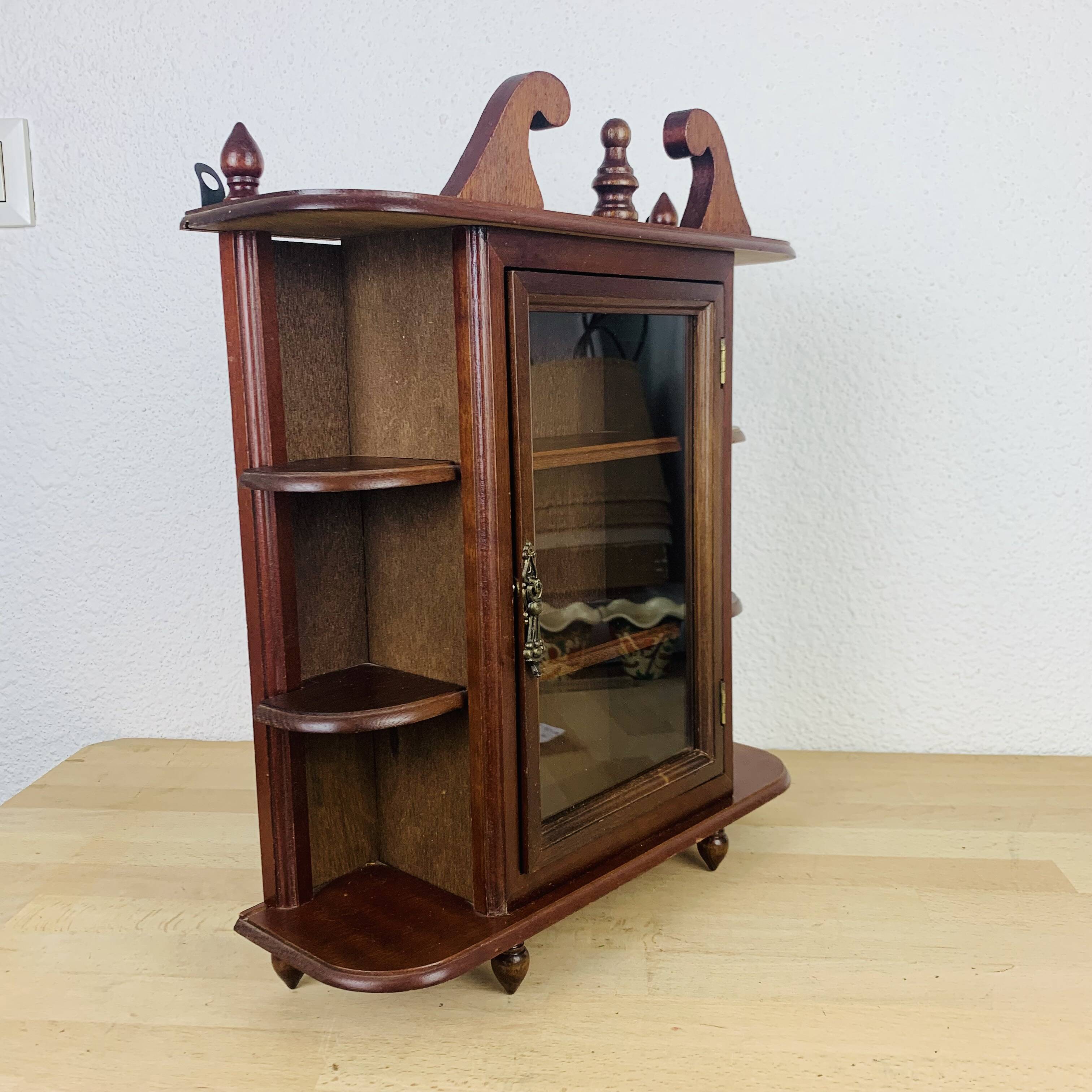 Vintage wooden miniature wall shelf