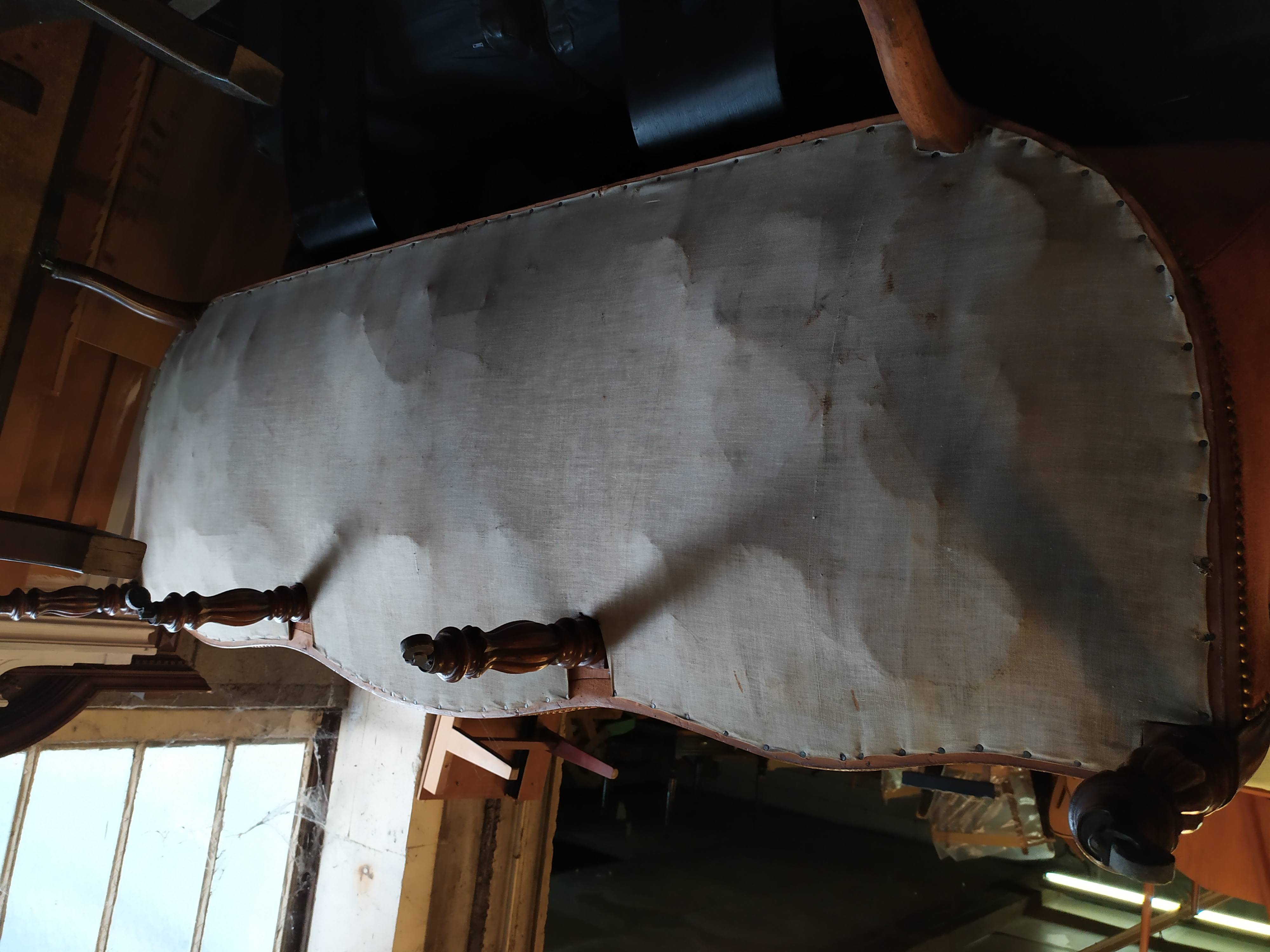 Louis Philippe style velvet bench