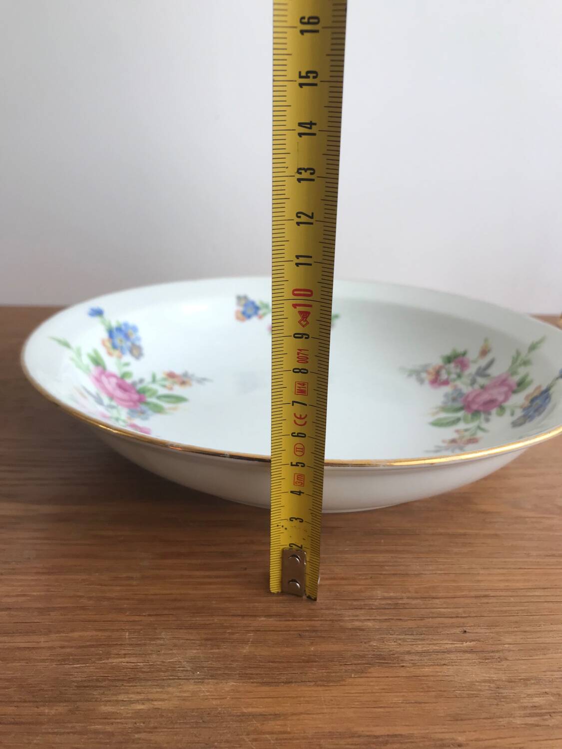 Round Hollow Dish in Limoges Porcelain Signed PCL Fleur