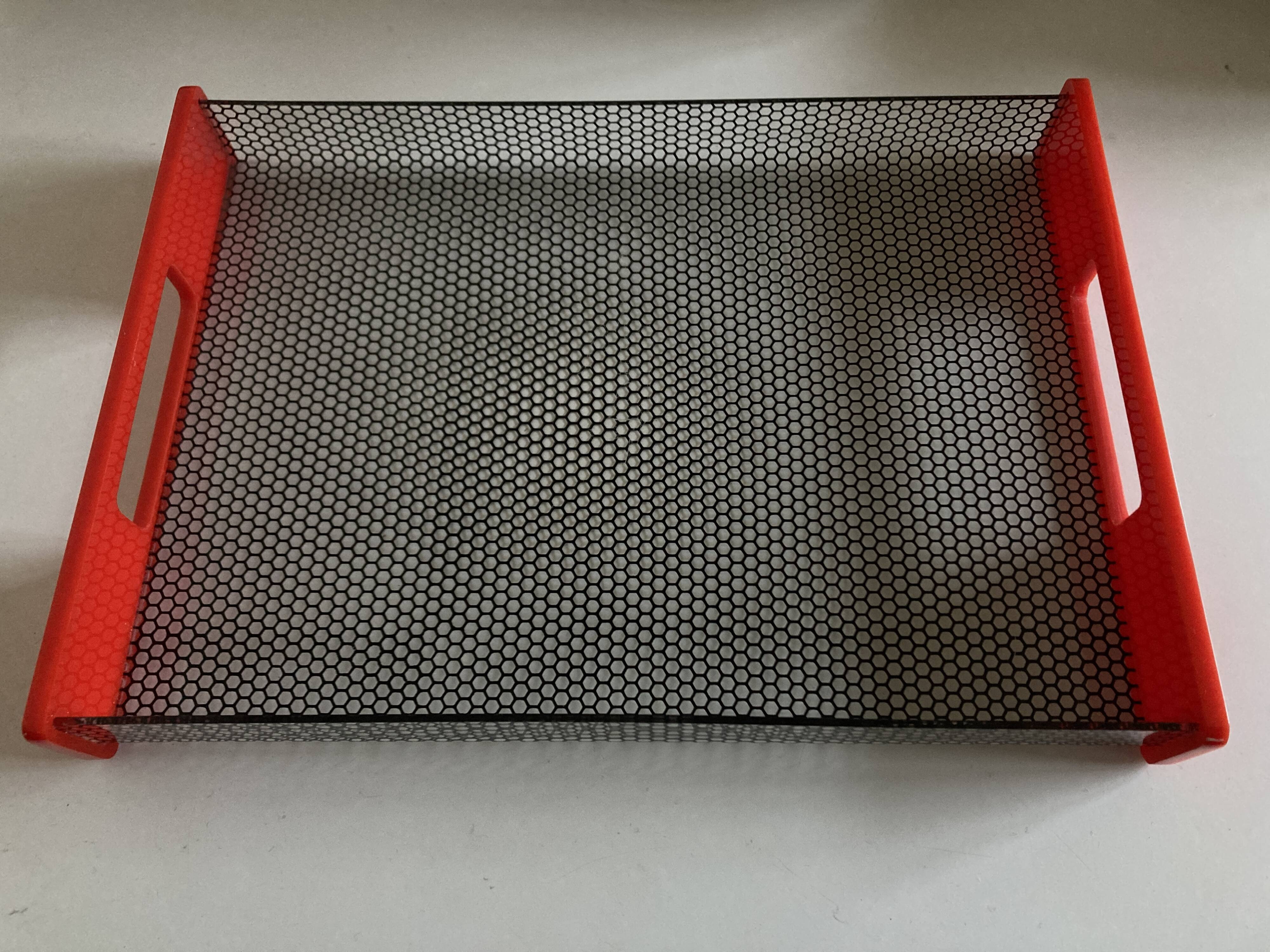 Plexiglas tray, Italian work, 1980