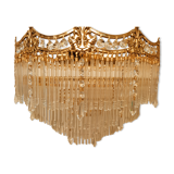 Glass and crystal waterfall chandelier