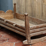 Rocking child cradle, wooden, popular art