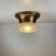 Brass & Murano Glass Ceiling Lamp, Italy, 1960s