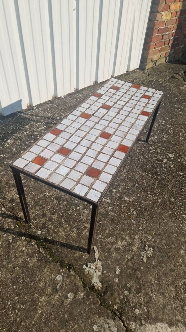 Mado Jolain, Table basse en carreaux de céramique 1960