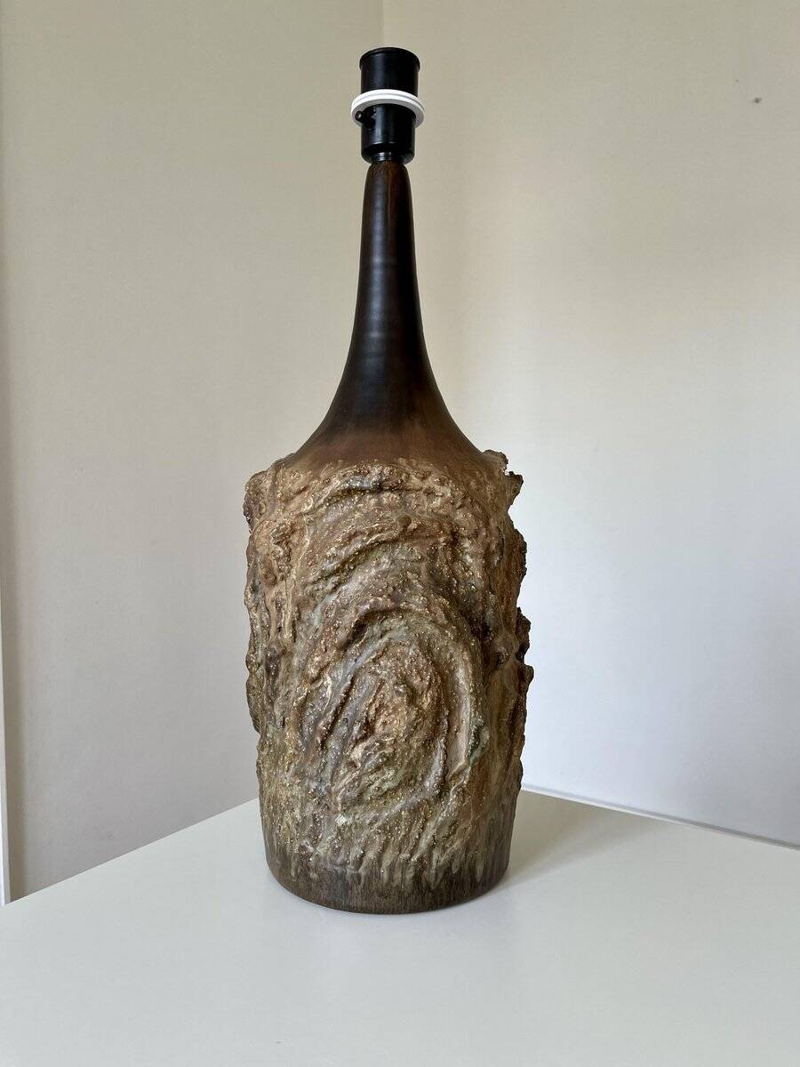 Table lamp by Judi Kunst, denmark, brutalist studio ceramic, 1960s