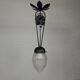 Art Deco pendant lamp with hexagonal glass shade, 1930s