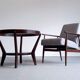 1960 henryk lis mid century armchair in grey tweed