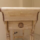 Console carved in wood and white bone