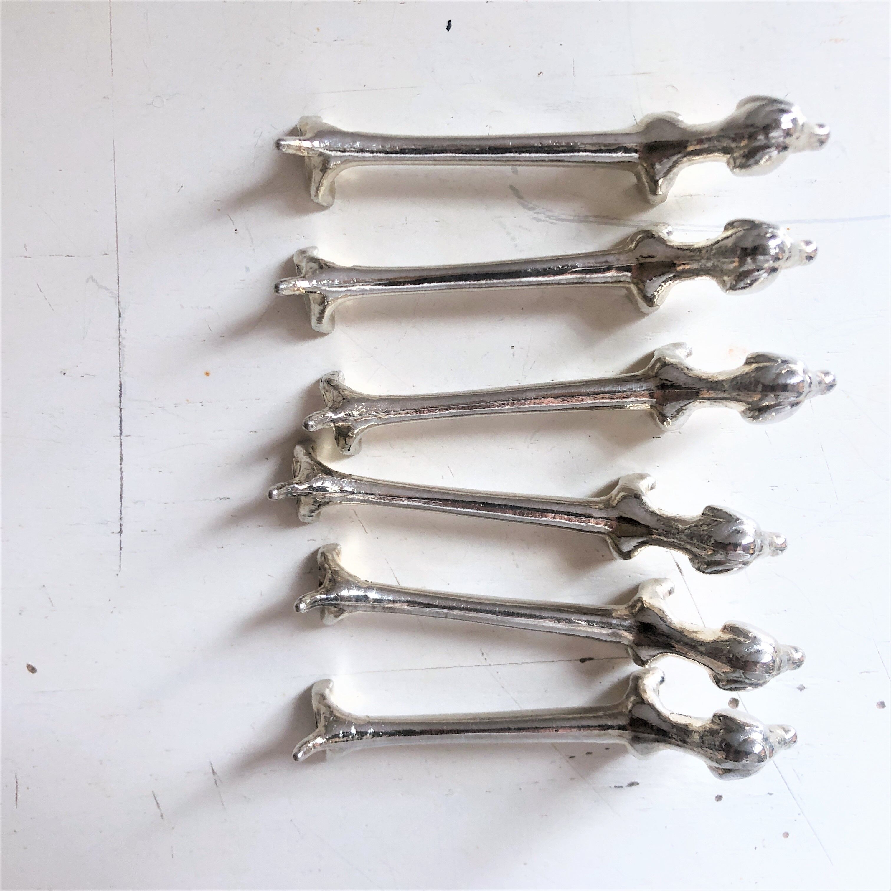 Lot de 6 porte-couteaux en métal argenté