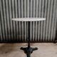 Round marble bistro table with cast iron legs
