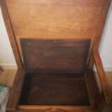 Antique solid oak armchair-bench with chest – 19th century