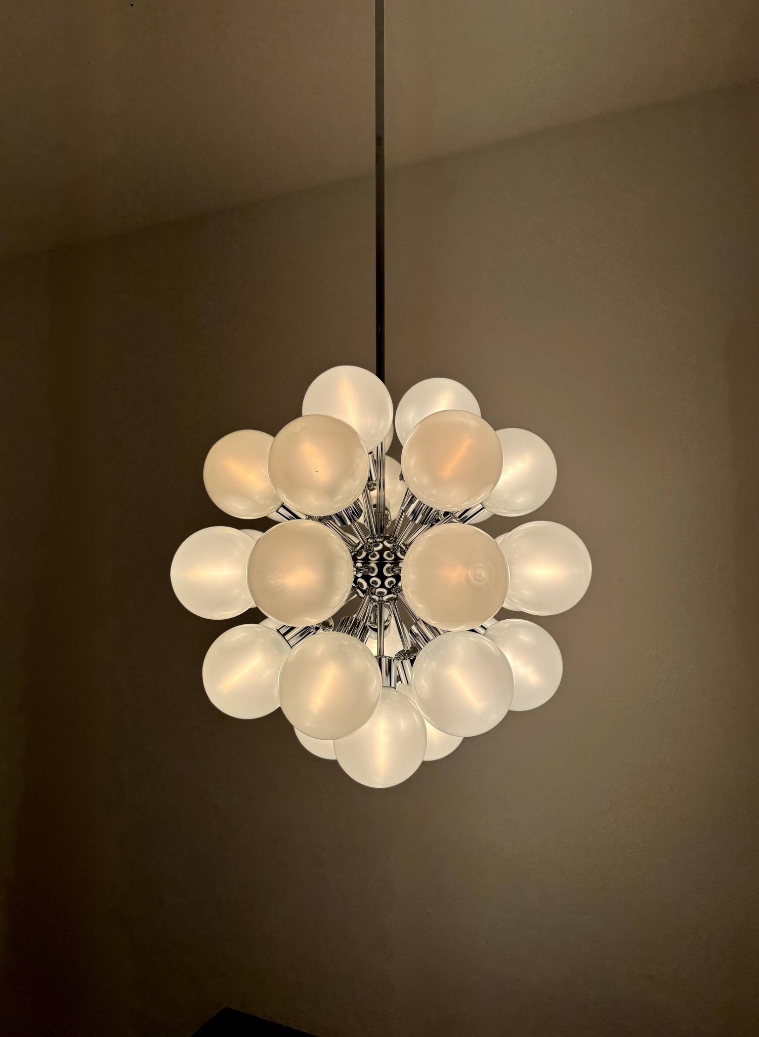Chromed 1970s Sputnik Chandelier by Motoko Ishii for Staff
