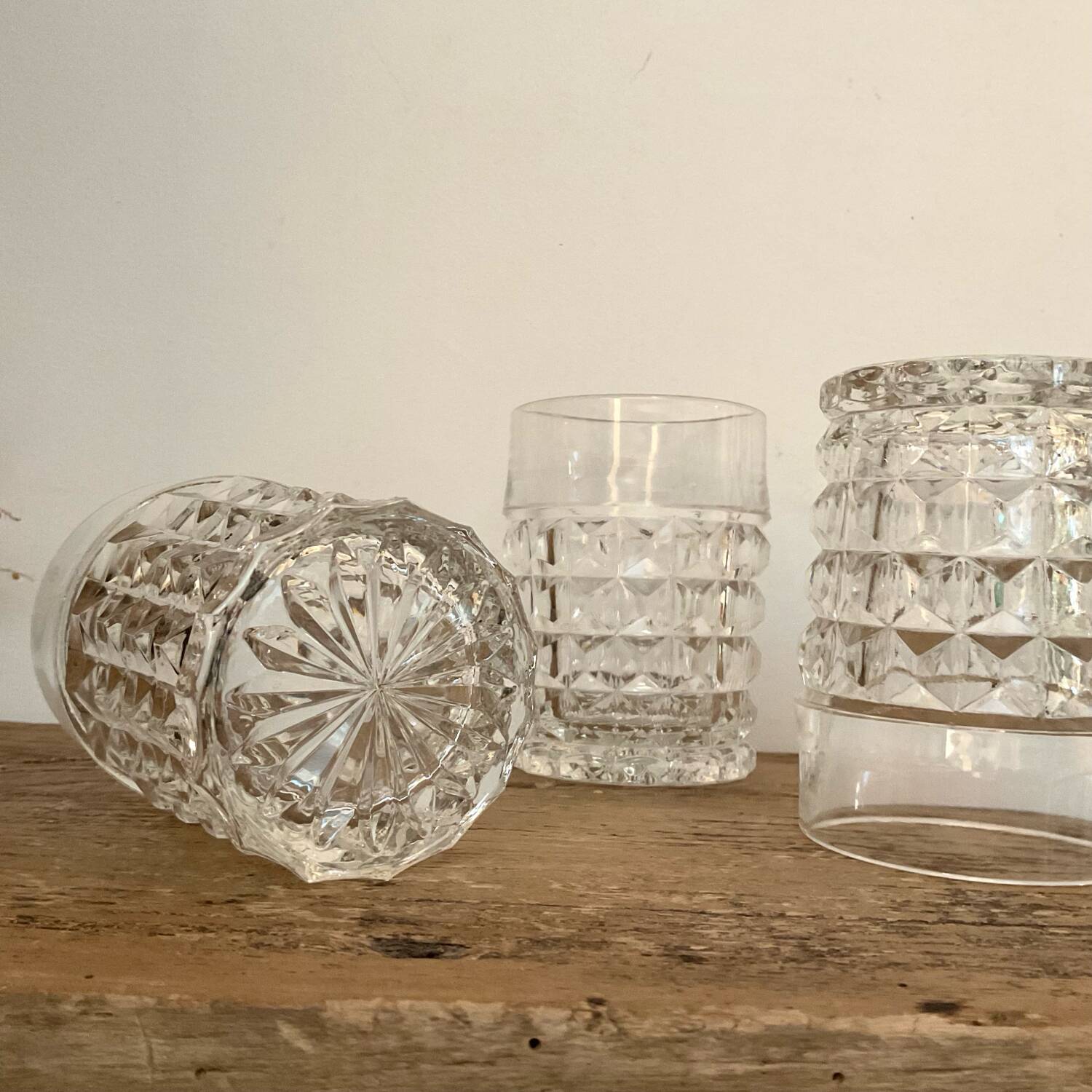 6 vintage whisky glasses