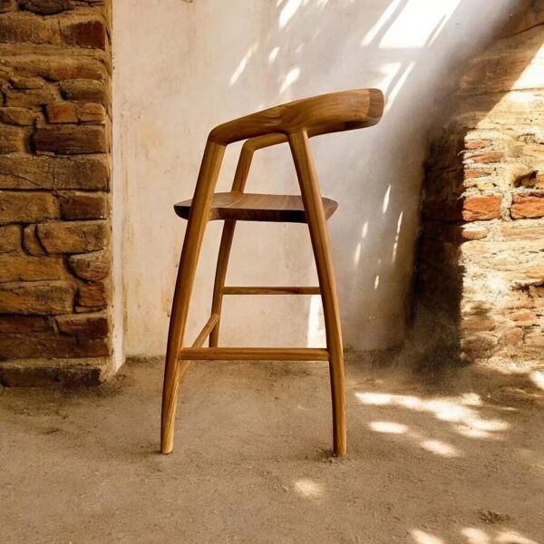 Tabouret / tabouret de bar en teck massif 'xavie' (plusieurs pièces !)