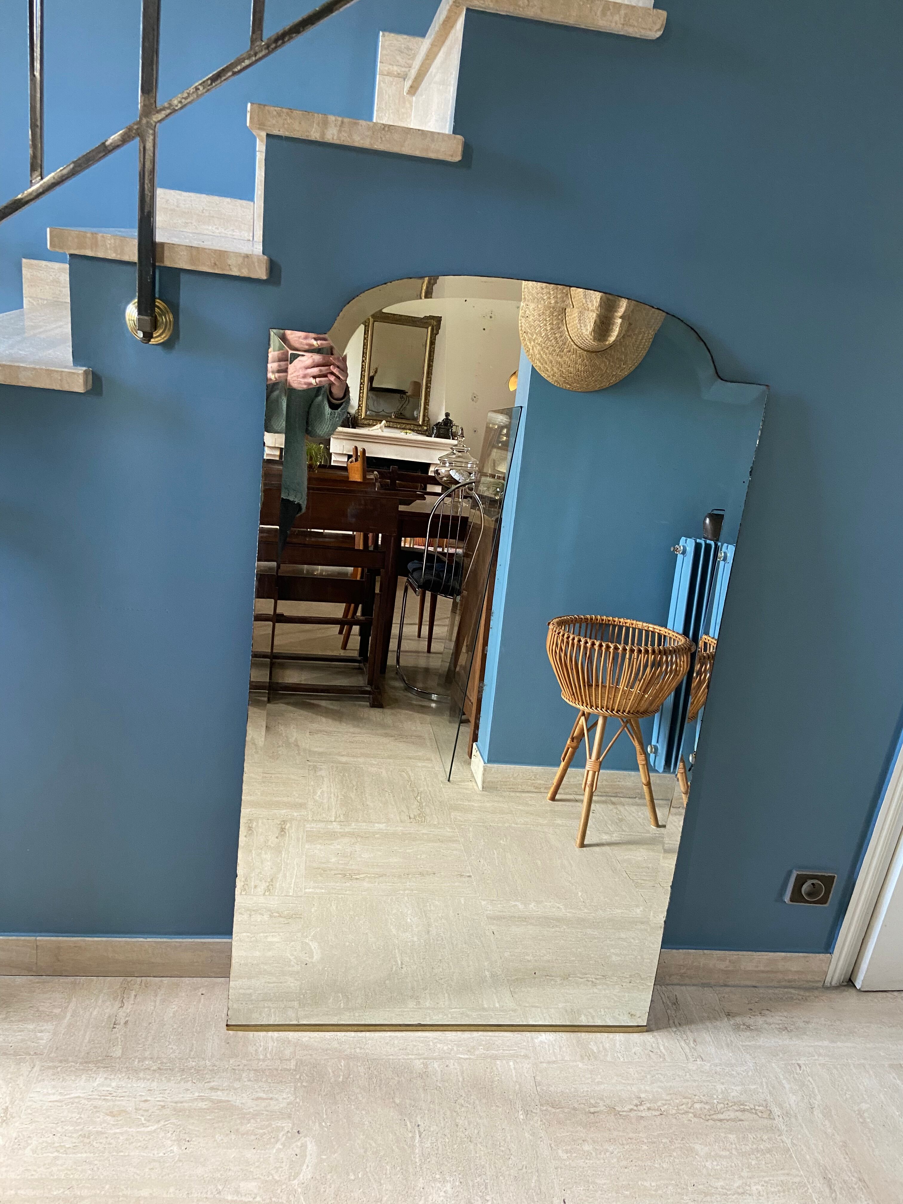 Old beveled mirror 127 x 75 cm