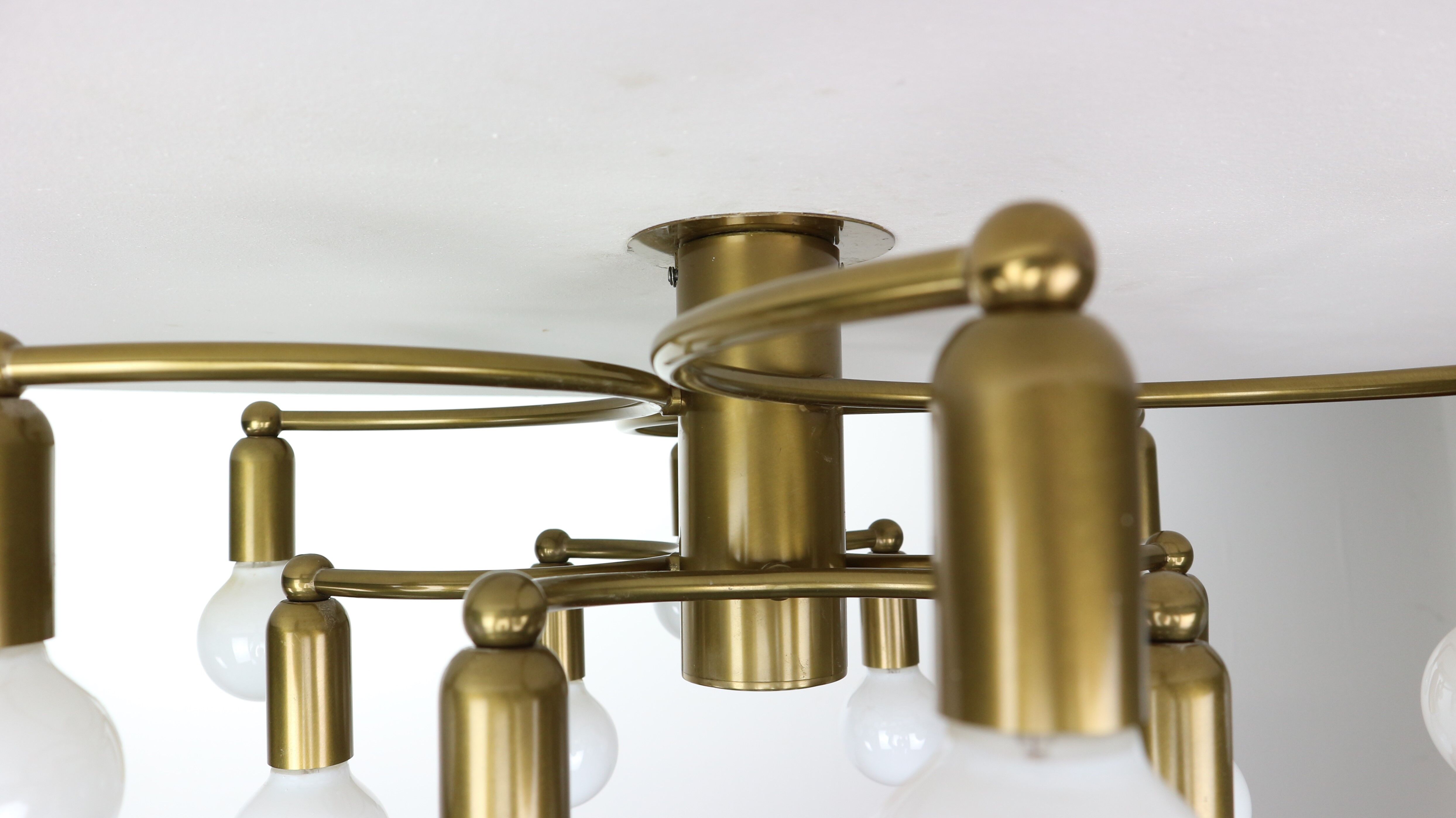 Vintage Modern Golden Color Ceiling Lamp, 1970s