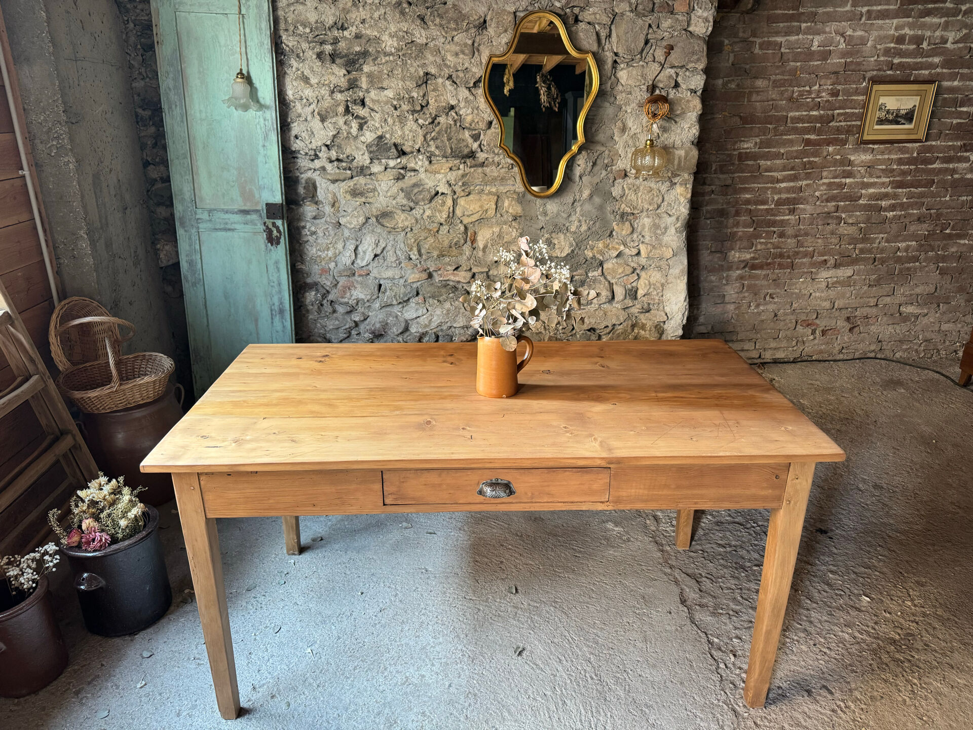 Old solid wood table