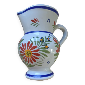 Pichet céramique HB Quimper, pot à lait, carafe, pichet vintage, en faïence française