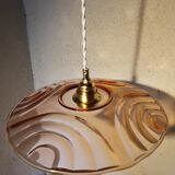 Vintage pink glass pendant light