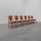Ensemble de 6 chaises de salle à manger en bambou avec revêtement géométrique par Gasparucci