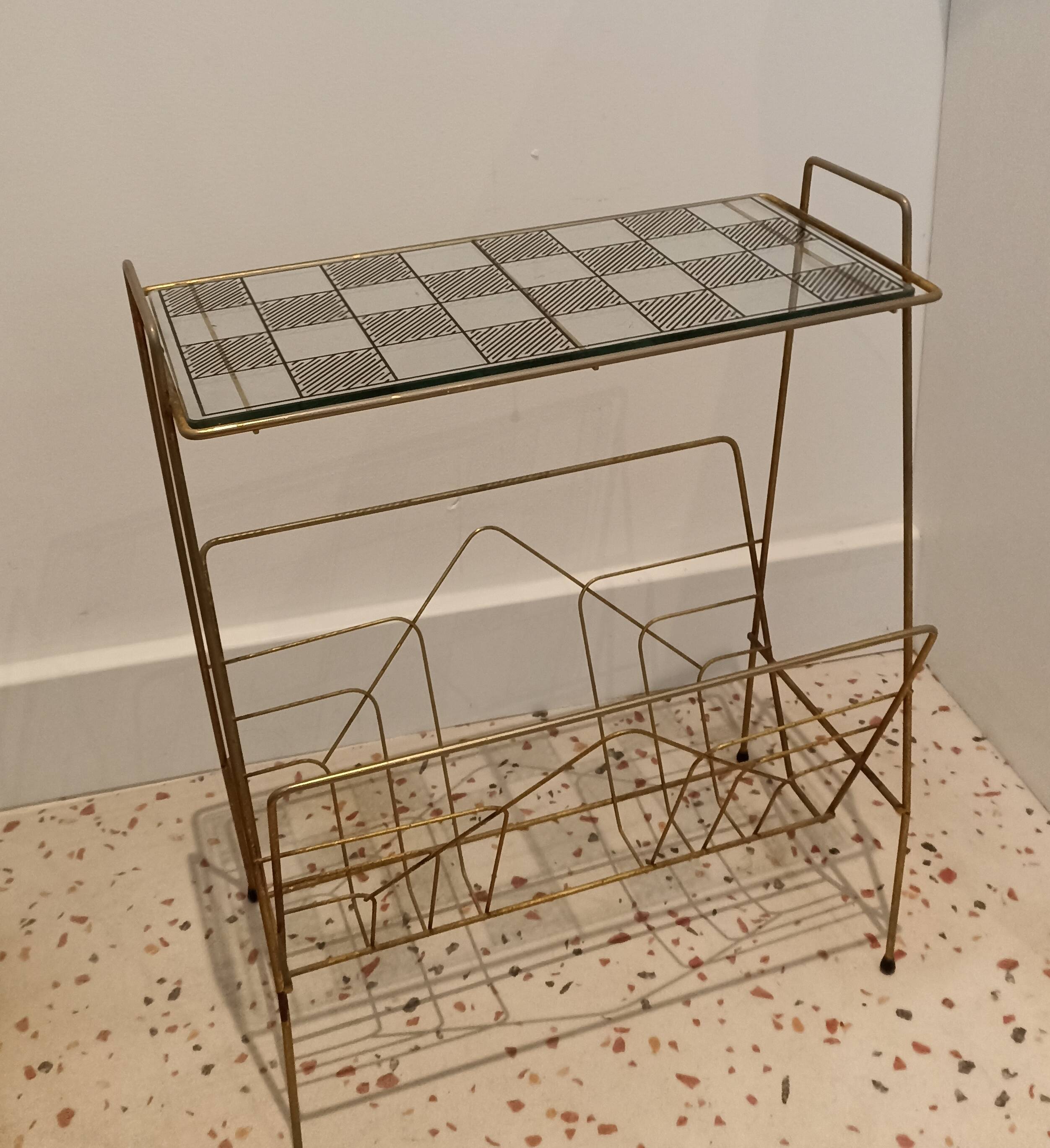 Vintage brass magazine holder